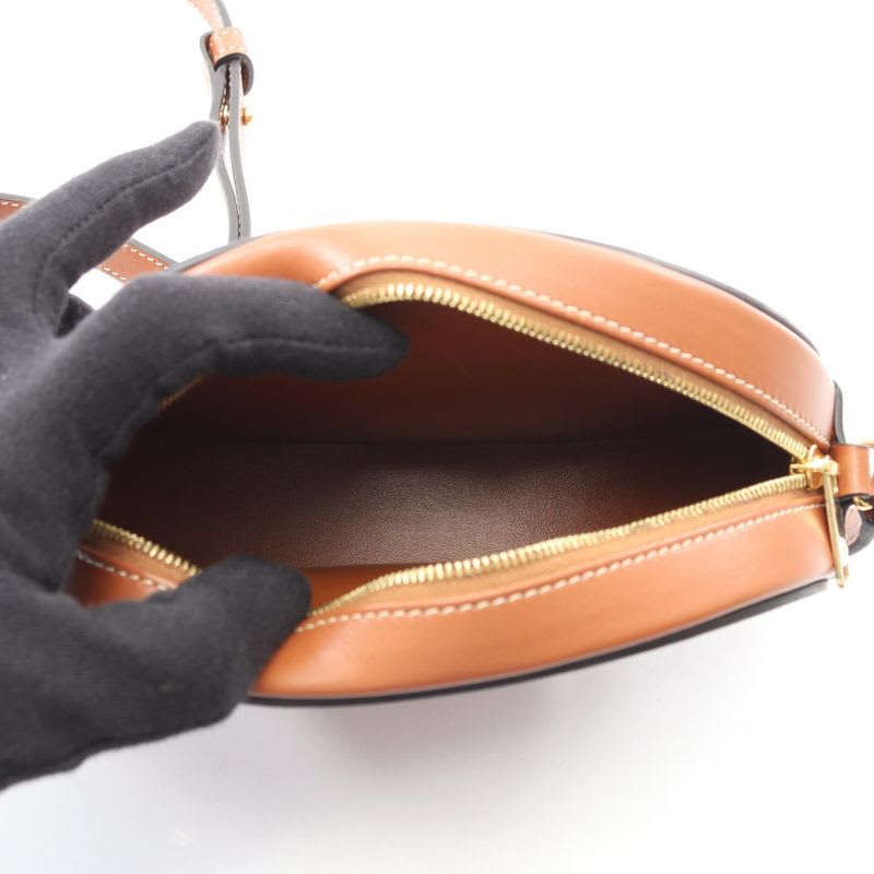 Celine Shoulder Bag Crossbody Oval Purse Cuill Triomphe 10 I703 Brown Leather