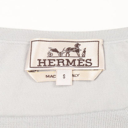 Hermes Knit Henley Neck Ivory Wool Silk