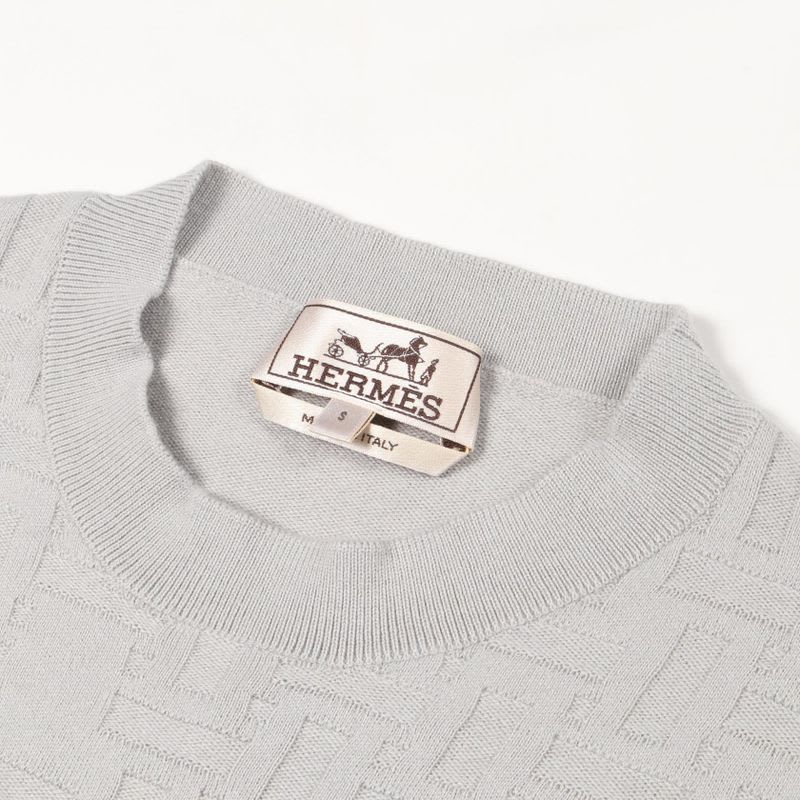 Hermes Knit Point Faubourg Cashmere Silk Sweater Men's