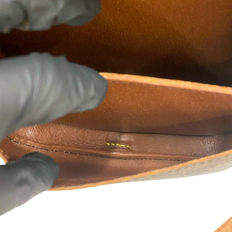 Louis Vuitton Vintage Cartesier Monogram Leather Shoulder Bag Pochette Brown
