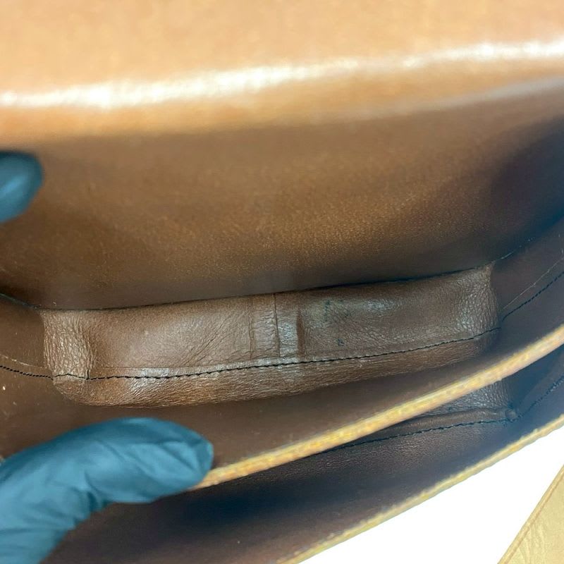 Louis Vuitton Vintage Cartesier Monogram Leather Shoulder Bag Pochette Brown