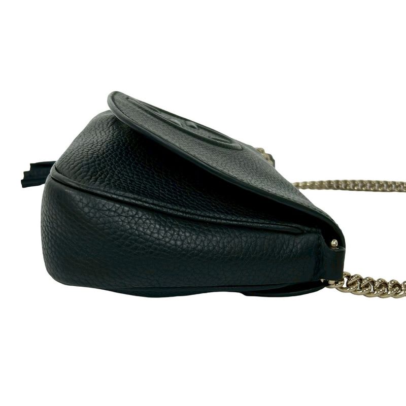 Gucci Soho GG Logo Embossed Leather Chain Shoulder Bag Pochette