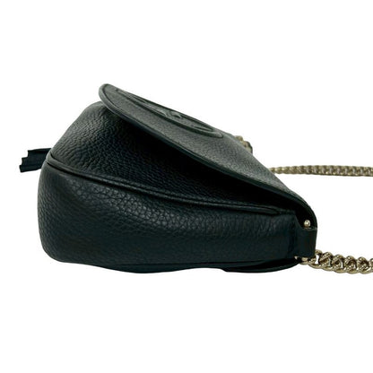 Gucci Soho GG Logo Embossed Leather Chain Shoulder Bag Pochette
