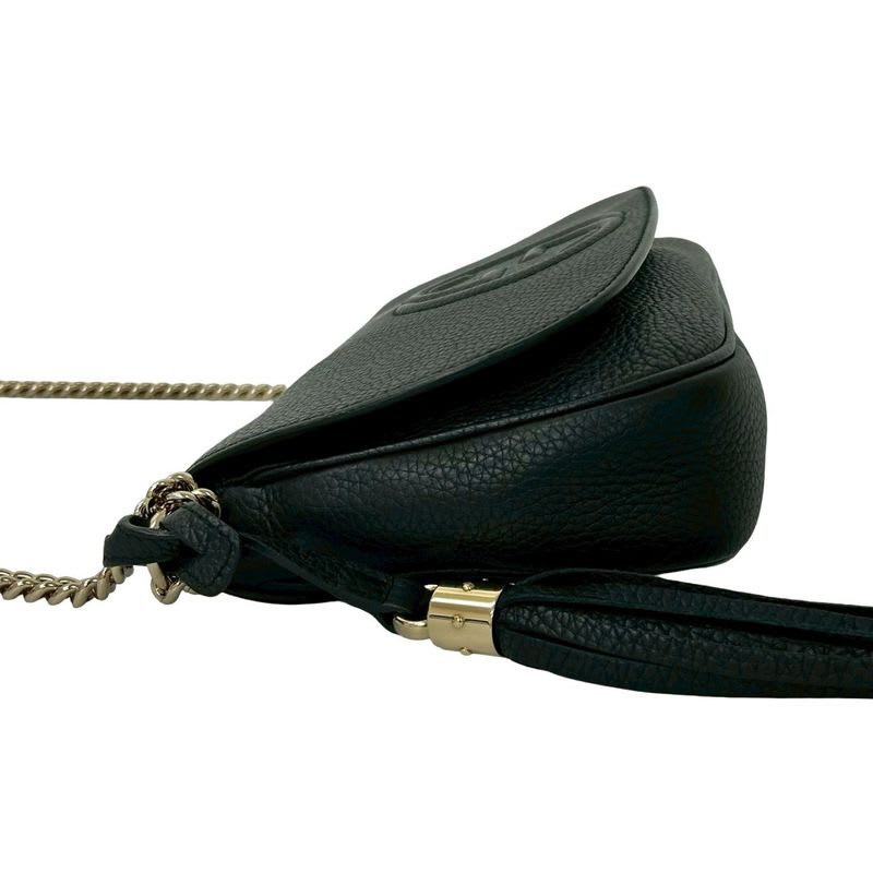 Gucci Soho GG Logo Embossed Leather Chain Shoulder Bag Pochette