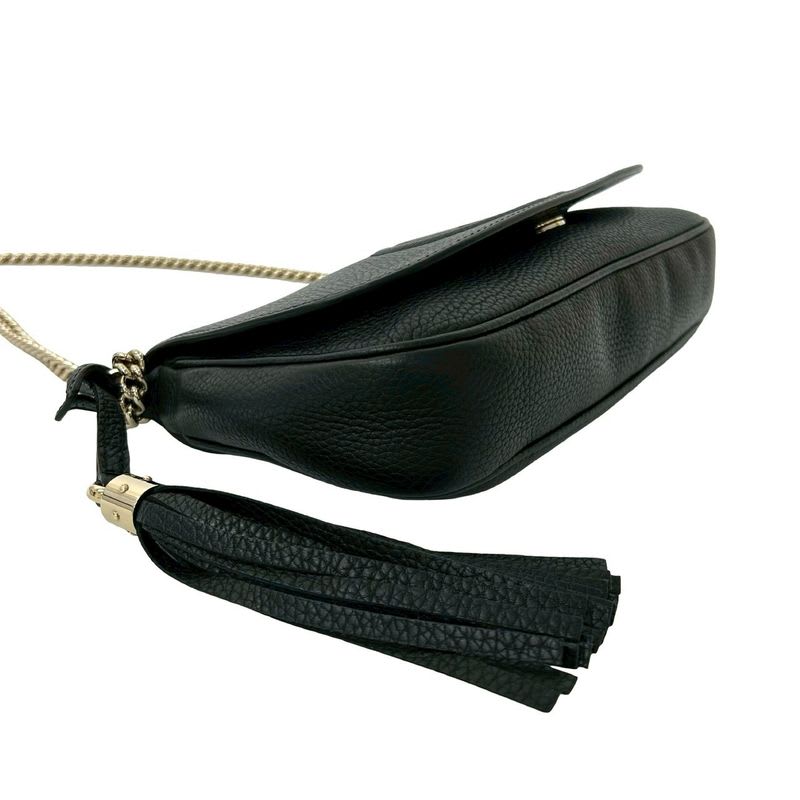 Gucci Soho GG Logo Embossed Leather Chain Shoulder Bag Pochette