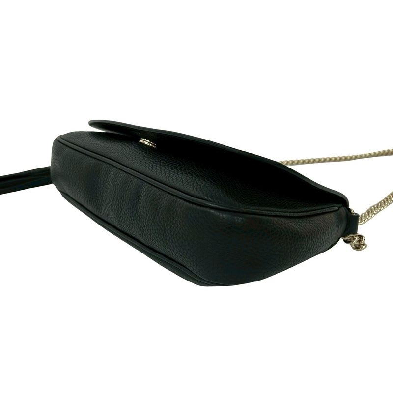 Gucci Soho GG Logo Embossed Leather Chain Shoulder Bag Pochette