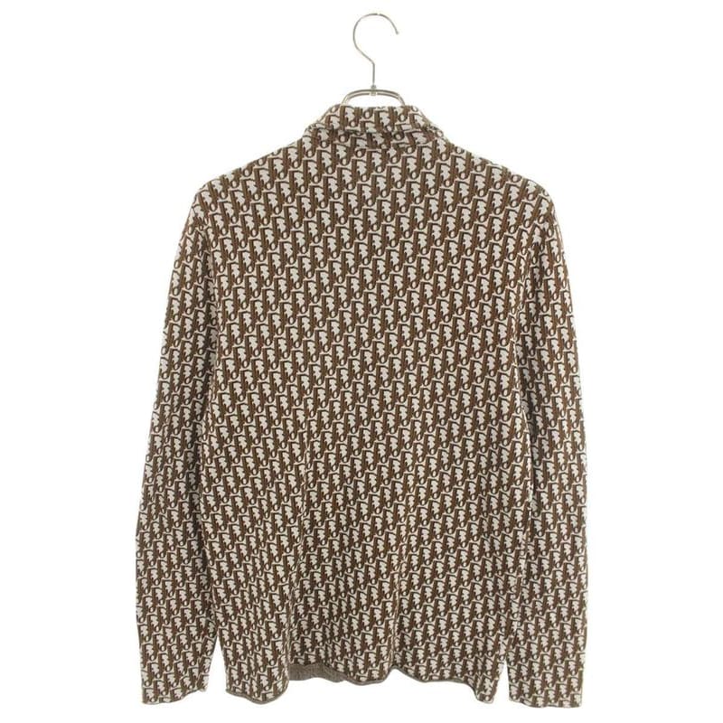 Dior 023 M550 At099 Oblique Allover Pattern Cotton Long Sleeve Shirt Men's