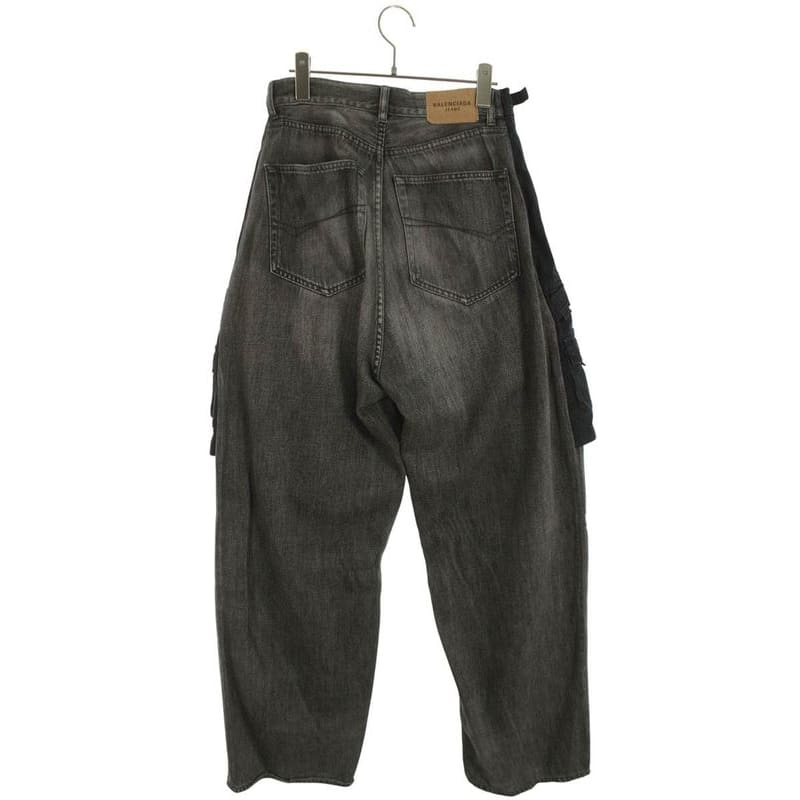 Balenciaga Tiw53 Hybrid Cargo Loose Fit Denim Pants Men's 28