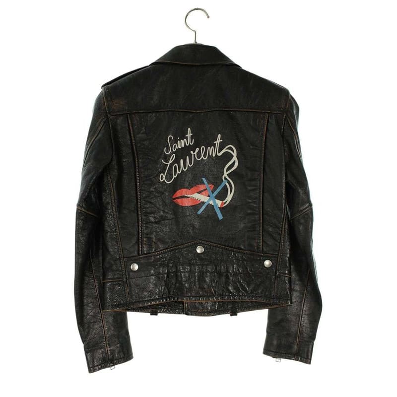 Saint Laurent Paris Y5 Rd2 Back Print Vintage Processing Rider Leather