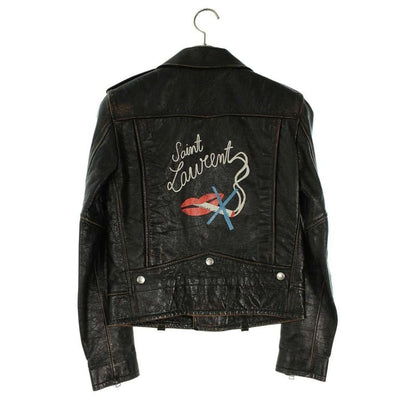 Saint Laurent Paris Y5 Rd2 Back Print Vintage Processing Rider Leather
