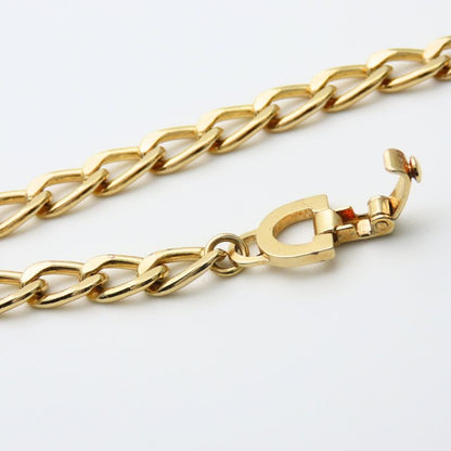 Christian Dior Necklace Long Chain Metal Gold GP Accessory Plated Ladies