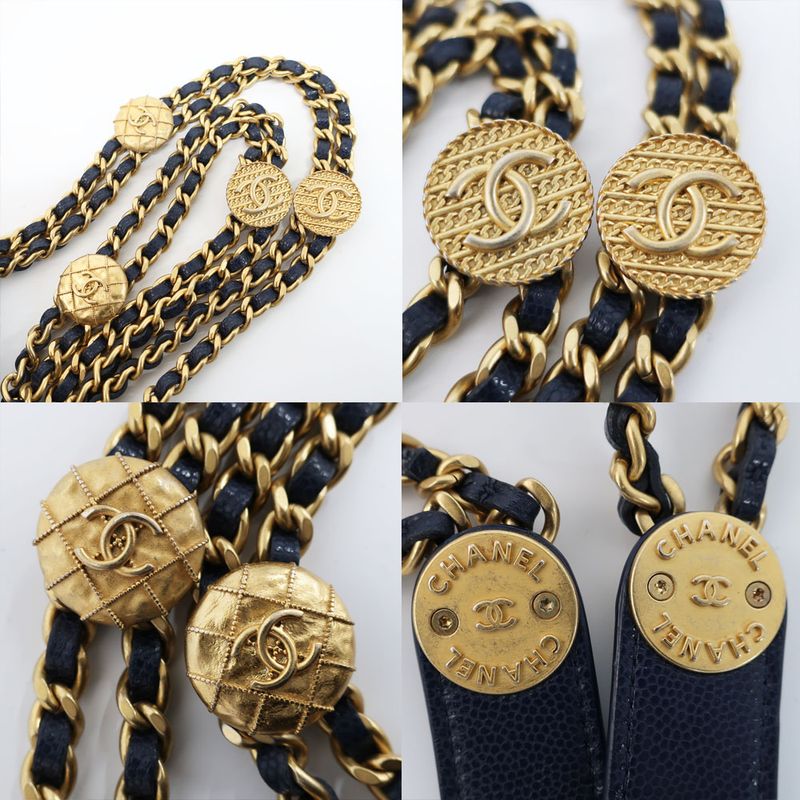 Chanel Shoulder Bag Mini Drawstring Navy Gold Hardware Caviar Skin