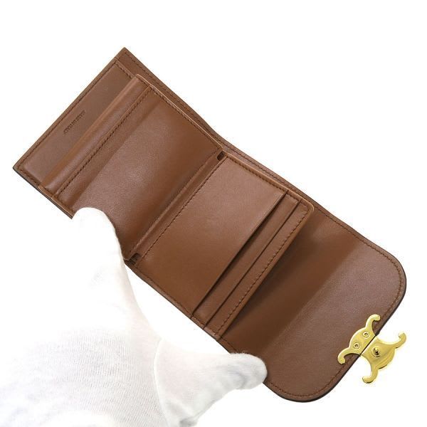 Celine Small Flap Wallet Triomphe Shiny Calfskin 10 D783 bzg.04 lu