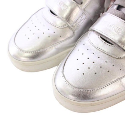 Celine Velcro Strap Mid High Cut Sneakers Shoes Logo 39 Silver Color BB