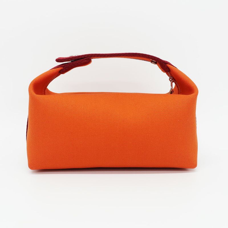 Hermes Brid A Black PM H Pavillon Handbag Orange Silver-hardware