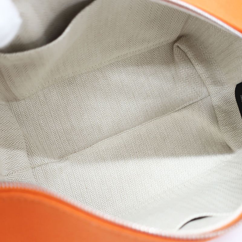 Hermes Brid A Black PM H Pavillon Handbag Orange Silver-hardware