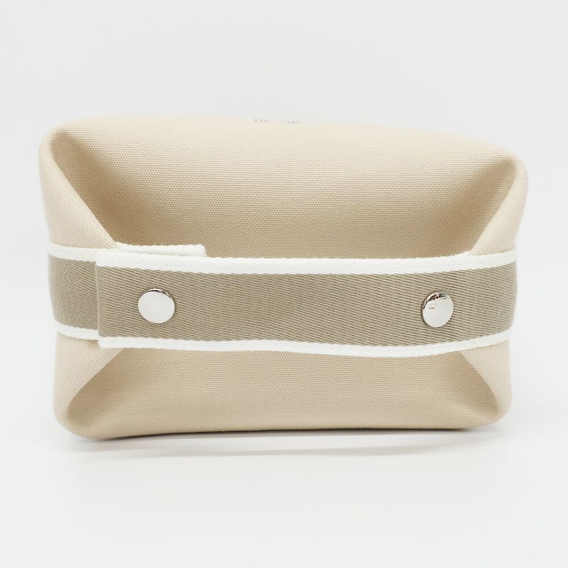Hermes Brid A Black PM Handbag Natural Silver-hardware Cotton Pouch