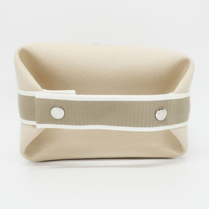 Hermes Brid A Black PM Handbag Natural Silver-hardware Cotton Pouch
