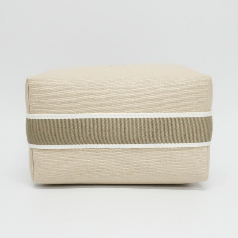 Hermes Brid A Black PM Handbag Natural Silver-hardware Cotton Pouch