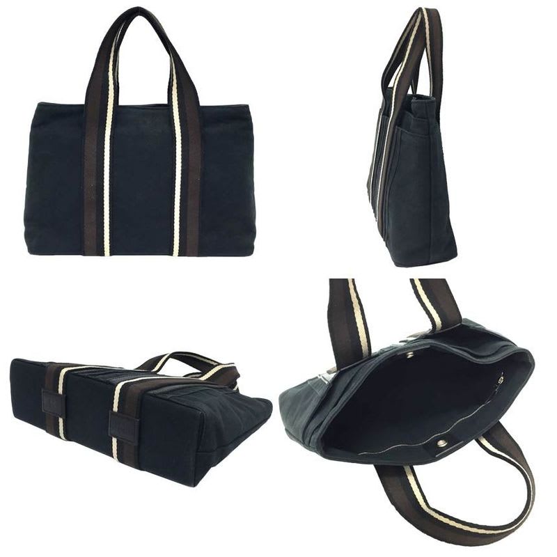 Hermes Troca Horizontal PM Tote Bag Canvas Black