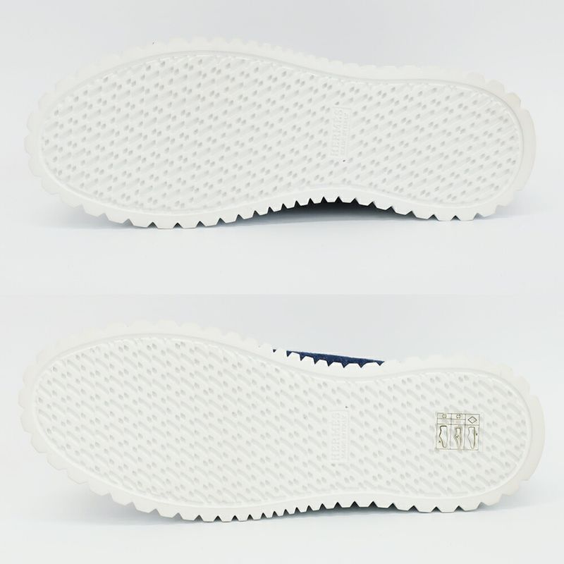 Hermes Cross Sneakers Denim Sneakers Blue White Notation Size 36.5
