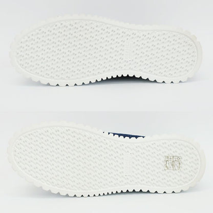 Hermes Cross Sneakers Denim Sneakers Blue White Notation Size 36.5