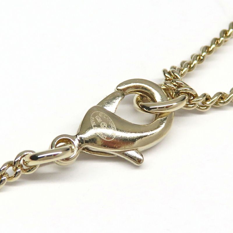 Chanel Bambi Necklace Fake Pearl Gold Stone Accessory - Women's