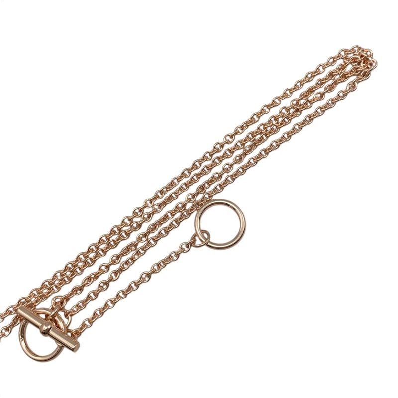 Hermes Necklace Mini Maillon PM Pendant H100053fo03 Metal Golden Rose Gold Noir