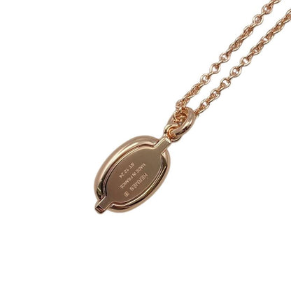 Hermes Necklace Mini Maillon PM Pendant H100053fo03 Metal Golden Rose Gold Noir