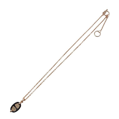 Hermes Necklace Mini Maillon PM Pendant H100053fo03 Metal Golden Rose Gold Noir