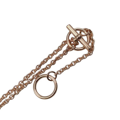 Hermes Necklace Mini Maillon PM Pendant H100053fo03 Metal Golden Rose Gold Noir