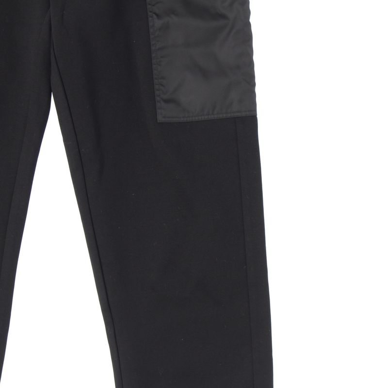 Prada Cotton Fleece Re-nylon Detail Jogger Pants Bottoms Ujp249 Black S