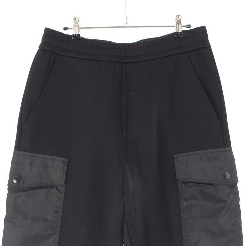 Prada Cotton Fleece Re-nylon Detail Jogger Pants Bottoms Ujp249 Black S