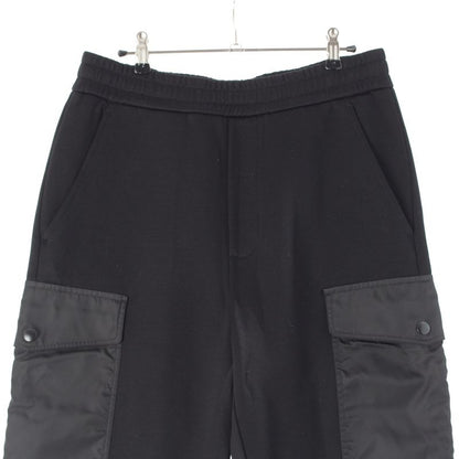 Prada Cotton Fleece Re-nylon Detail Jogger Pants Bottoms Ujp249 Black S