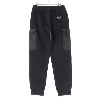 Prada Cotton Fleece Re-nylon Detail Jogger Pants Bottoms Ujp249 Black S