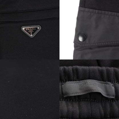 Prada Cotton Fleece Re-nylon Detail Jogger Pants Bottoms Ujp249 Black S