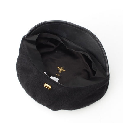 Dior Wool Logo Charm Bee Embroidery Beret Hat 81ddr921g103 Black 57
