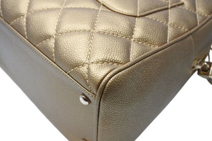 Chanel Handbag Caviar Leather CC Logo Fringe Gold — view 7