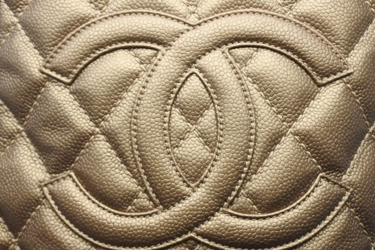 Chanel Handbag Caviar Leather CC Logo Fringe Gold — view 5