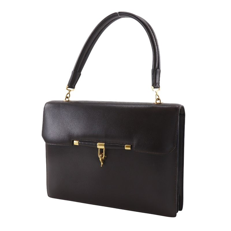 Hermes Palonière Vintage Box Calf Brown XO Women's Handbag