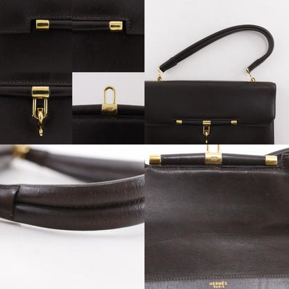 Hermes Palonière Vintage Box Calf Brown XO Women's Handbag