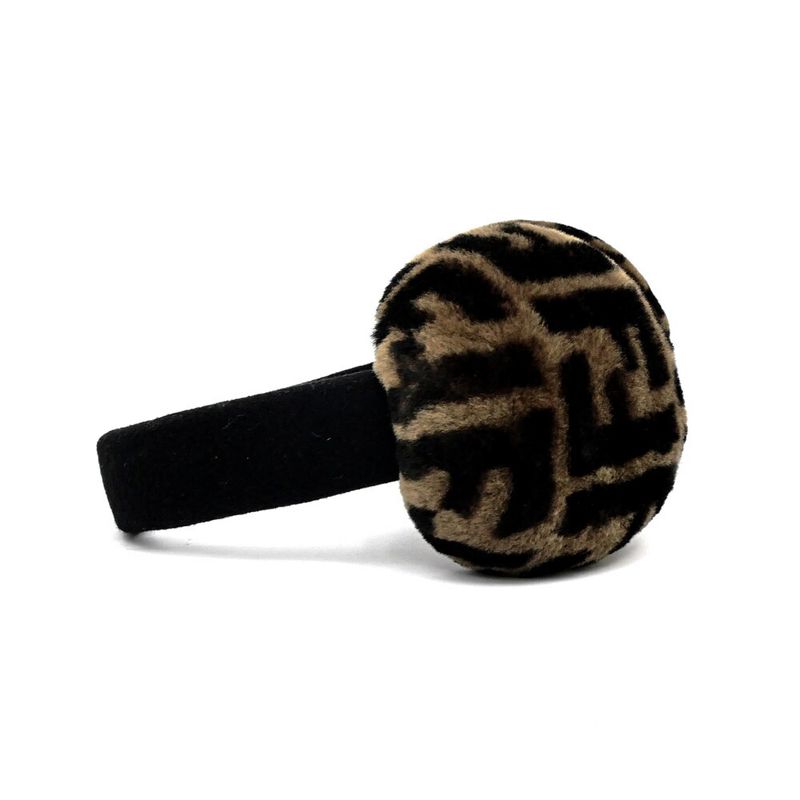 Fendi Ear-muffs Zucca Pattern Brown Black Earmuffs Accessories Miscellan