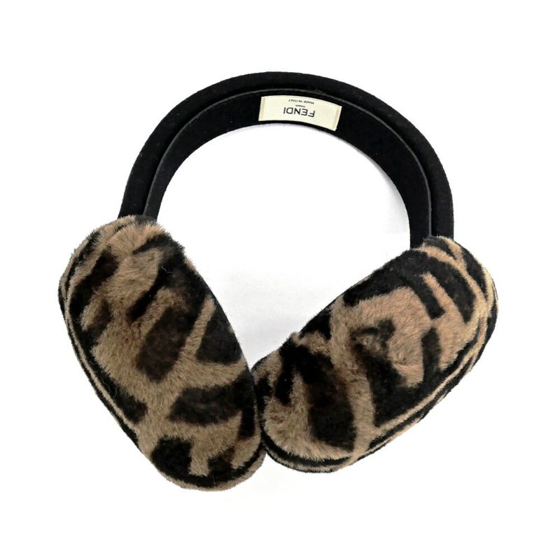 Fendi Ear-muffs Zucca Pattern Brown Black Earmuffs Accessories Miscellan