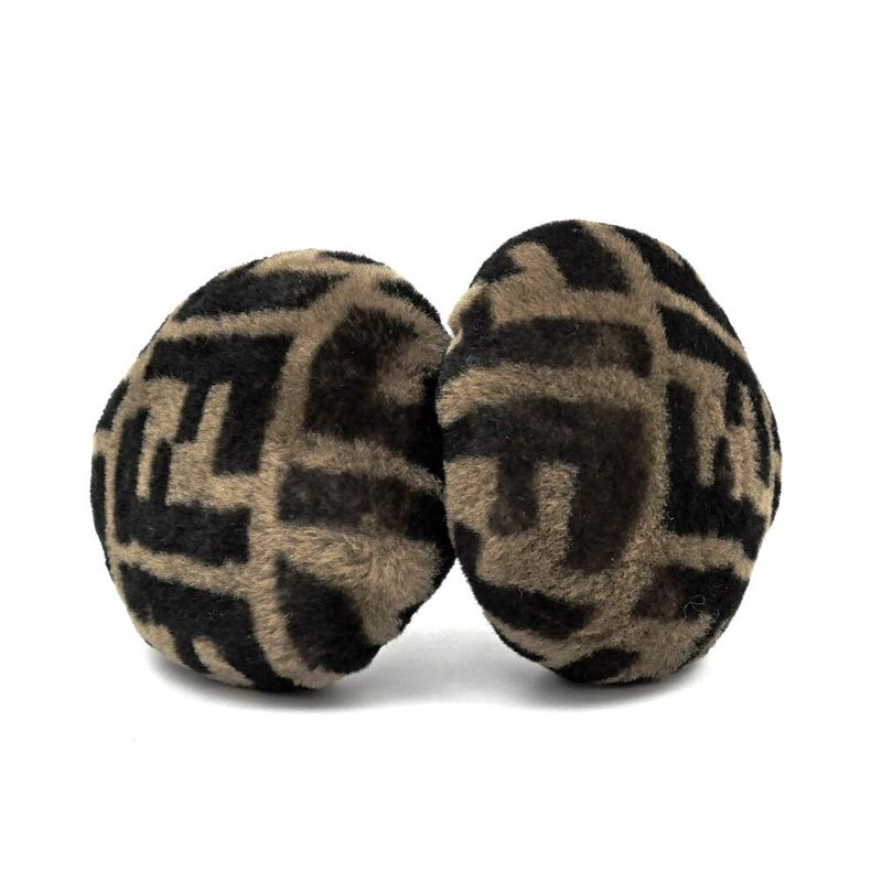 Fendi Ear-muffs Zucca Pattern Brown Black Earmuffs Accessories Miscellan