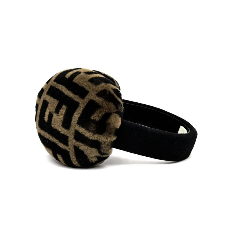 Fendi Ear-muffs Zucca Pattern Brown Black Earmuffs Accessories Miscellan