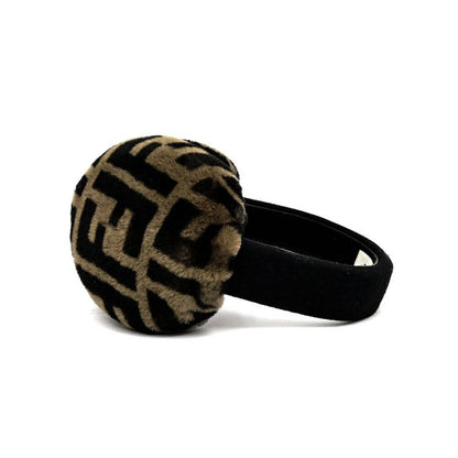 Fendi Ear-muffs Zucca Pattern Brown Black Earmuffs Accessories Miscellan
