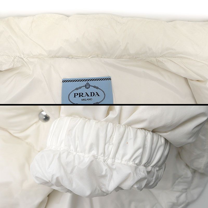 Prada Re-nylon Short Length Down Jacket 291805 White 3