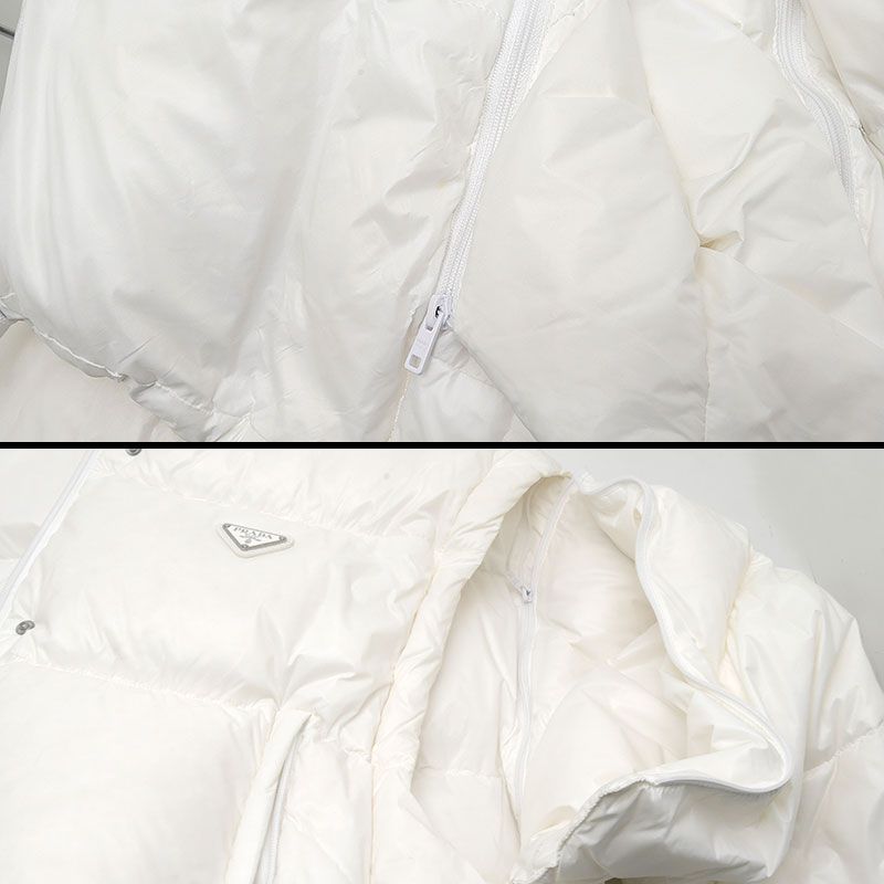 Prada Re-nylon Short Length Down Jacket 291805 White 3