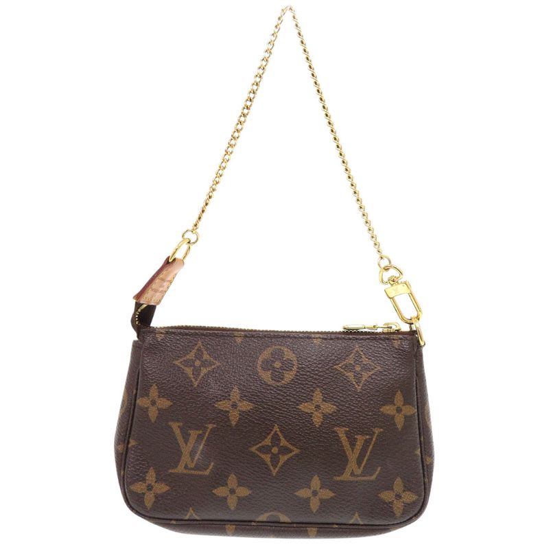 Louis Vuitton Mini Pochette Accessory Monogram Pouch Bag 1037