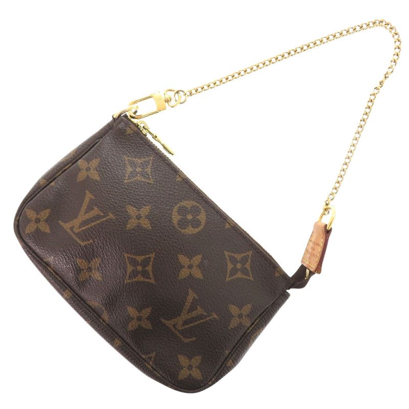 Louis Vuitton Mini Pochette Accessory Monogram Pouch Bag 1037